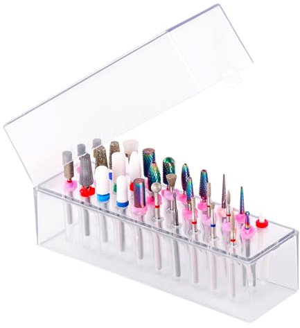 Makartt Nail Drill Bits Holder, Dustproof Stand Displayer Organizer Container 30 Holes Manicure Tools Nail Bit Holder Case(Not Inlcude Drill Bits)