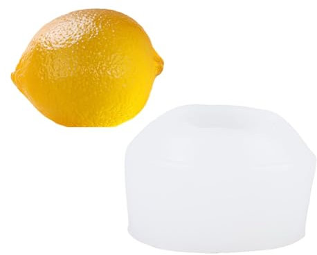 Avejjbaey 3D-Zitronen-Frucht-Silikonform für Seifenherstellung, Obst-Zitronenform, Silikonformen für Epoxidharz-Bastelarbeiten