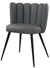 KAWOLA Polsterstuhl JADA Esszimmerstuhl aus Kunstleder in Grau, Modernes Design mit Metallbeinen, ideal für Küche und Esszimmer