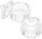 Happyyami 2pcs Crystal Glass Nail Dish Lid Dappen Dish for Acrylic Nail Art Liquid Holder Mixing Cup for Polish and Cleaning Elegant Design Excellent Transparency