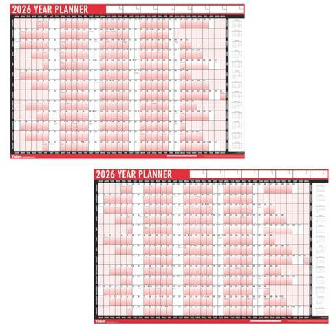 TIVADI 2026 Wall Desktop Planners and Calendars (Red - Black)