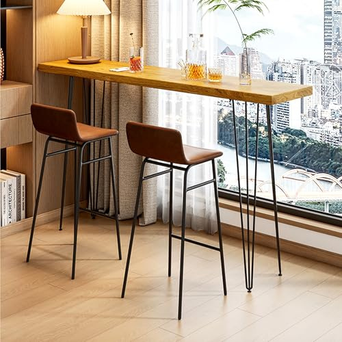 JOSIAHCQ Stehtisch Holz Bartisch Küche Bistrotisch Schmal für Café Bistro Fensterbereich (Nur Tisch(180cm/71in)