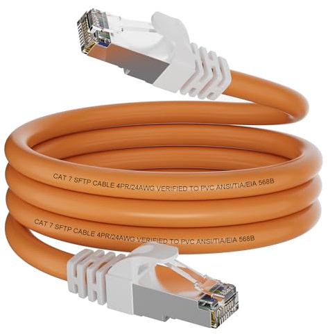 Soibke LAN Kabel 2 Meter, Netzwerkkabel Cat 7 Ethernetkabel 2m Schirmung Wlan Kabel, Hochgeschwindigkeit 10000Mbit/s 600MHz Gigabit Internetkabel S/FTP Patchkabel für Router Modem