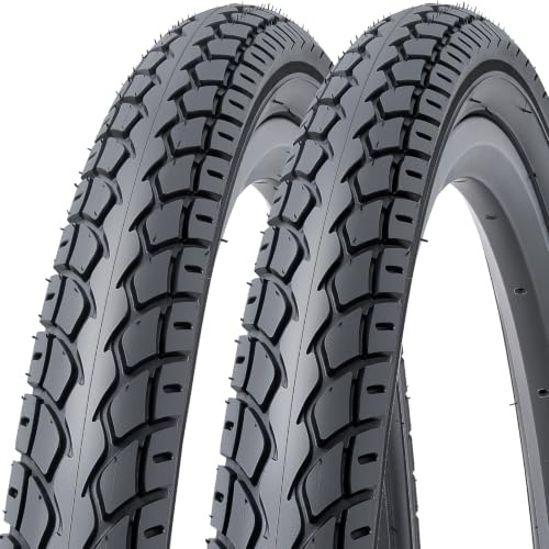MetersGod 2Pcs 24X1.75 Fahrradreifen 24 Zoll Reifen 24 x 1.75 Fahrradmantel 47-507 kompatibel Rennräder/Citybikes 24x1.75 Faltbar Fahrradreifen