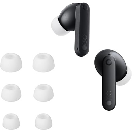 kwmobile 6x Replacement Ear Tips Compatible with CMF by Nothing Buds Pro 2 - Silicone Tips for Earphones - White