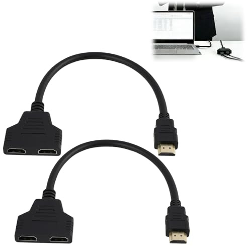 Adaptador Divisor HDMI De 30 Cm (2 Unidades), 2 Entradas Y 1 Salida, Cable HDMI De Doble Conector, Distribuidor HDMI para Alternar Entre Dos Monitores, Multiconector HDMI Full HD 1080p para TV