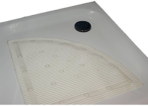 Stay Put Corner Shower Mat, silver, 59x59cm