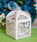 Musuntas 50Tlg.Schmetterling Vogelkäfig-Entwurf Hochzeit Taufe Gastgeschenk Geschenkbox Kartonage Schachtel Tischdeko Bonboniere Box Hochzeit Dekoration（ ivory weiß)