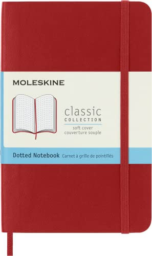 Moleskine Notizbuch, Pocket, A6, Punktraster, Soft Cover, Scharlachrot