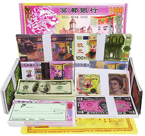 400 Stück Ahnengeld für Grabtage Joss Papier für Beerdigung, stärken Sie die Verbindung mit Ihren Vorfahren, bringen Sie Glück, Reichtum und Gesundheit