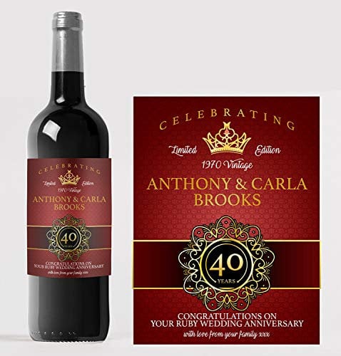 forefrontdesigns Personalised Wine Bottle Label – Custom Wine Labels & Stickers for Bottles – Perfect for Weddings, Birthdays, Anniversaries & Special Events