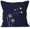 Autiga Kissenbezug Pusteblume Schmetterlinge Dandelion Butterflys Kissen-Hülle Deko-Kissen Baumwolle Navy Unisize