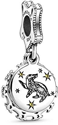 PANDORA Harry Potter, Hufflepuff Charm-Anhänger, Silber, 1,37cm, 798832C01