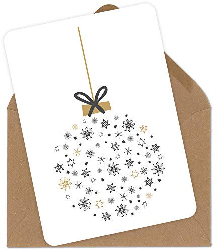 OWLBOOK Weihnachtskarte mit Christbaumkugel Geschenkkarte mit Briefumschlag Geschenke Geschenkideen zu Weihnachten