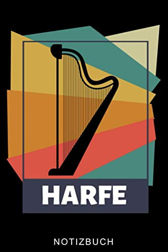 HARFE NOTIZBUCH: A5 Notizbuch KARIERT Geschenkidee für Harfespieler | Harfebuch | Harfe spielen lernen | Musiker | Geschenk für Kinder Erwachsene Anfänger | Geburtstag