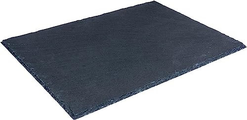 Aurora Store Piatto Piano varie dimensioni Rettangolare Ardesia Nero Pietra Naturale da Sushi Ristorante Cucina Vassoio Tagliere Portata (30x40)