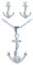 Yumilok Damen Halskette Ohrringe Ohrstecker Schmuck Set 925er Sterling Silber mit Herz Anker Anhänger für Damen Frauen