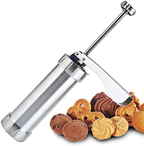 GIVBRO Biscuit Maker Shaper Cake Cutter and Icing Set Cookie Press Pump Machine for DIY Biscuit Maker and Decoration