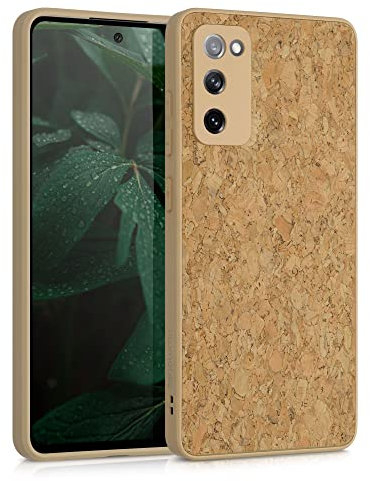 kwmobile Hülle kompatibel mit Samsung Galaxy S20 FE - Kork Handyhülle Cover - Schutzhülle TPU Case in Hellbraun
