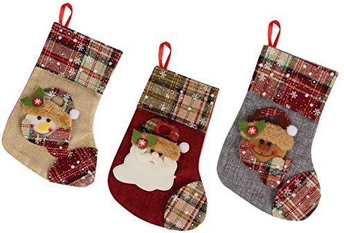 XiXiRan Botas de Navidad, Calcetín de Navidad Bolsa de Regalo, 3 Pcs Botas de Navidad, Christmas Stocking, Botas de Caramelo de Navidad, Calcetin Arbol de Navidad Chimenea para Decoraciones de Fiesta