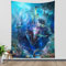 LB Unterwasser Schloss Wandteppich Meereslebewesen Wandtuch Blaues Meer Wandbehang Marchen Tapisserie für Wohnzimmer Schlafzimmer Wohnheim Wanddeko,100x150cm