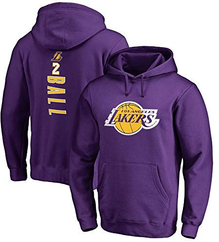 CLDP Felpe con Cappuccio Unisex Abbigliamento da Basket a Maniche Lunghe Lakers Pullover Viola Uomo Felpe Casual NBA da Basket Pullover a Maniche Lunghe da Basket, XXL