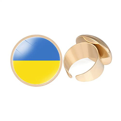 Bodmind Flagge Verstellbarer Ring,Trendige Blau-Gelbe Ukraine Flagge Kunst Rund Offener Daumen Fingerring Für Frauen Teen Mädchen Unisex Persönlicher Körper Schmuck Geschenk Jahrestag Geburtstag,Gold