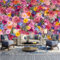 Fototapete Aquarell Blumenmuster, Wandtapete Bunte Blumenblätter - für Zimmer Küchen Wanddekoration 200 x 140 cm