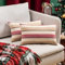 MIULEE Streifen Kissenbezüge Kissenhülle Leinenoptik Sofakissen Dekorative Kissenbezug Dekokissen Deko Couchkissen Bezug für Sofa Couch Schlafzimmer Wohnzimmer 2er Set 40x60 cm Rotwein