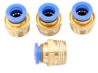 CNCTEC Lot de 4 raccords pneumatiques R 3/8 vers IQS 8 mm - Raccord à air comprimé (R 3/8 - 8 mm)