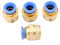 CNCTEC Lot de 4 raccords pneumatiques R 3/8 vers IQS 8 mm - Raccord à air comprimé (R 3/8 - 8 mm)