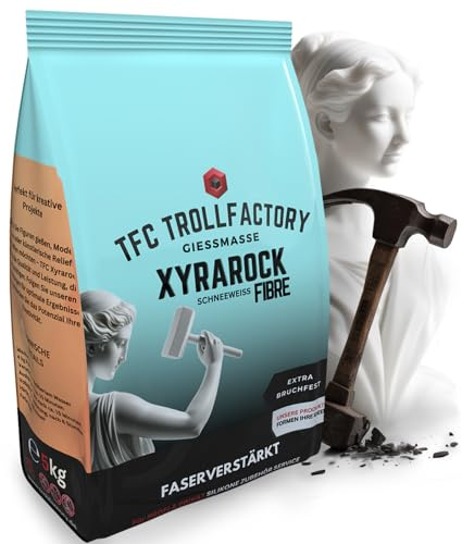 TFC Xyrarock FIBRE Gießpulver 25 kg – Extra Bruchfest, Faserverstärkt, Schneeweiß, Ideal für Kunst & Handwerk, 4:1 Mischverhältnis,
