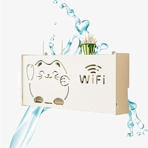 WiFi Router Aufbewahrungsbox Schweberegal Wandmontage Aufbewahrungsbox Steckdosen Kabel Verstecken Wandbehang Wandregal,B52x9.5x25cm