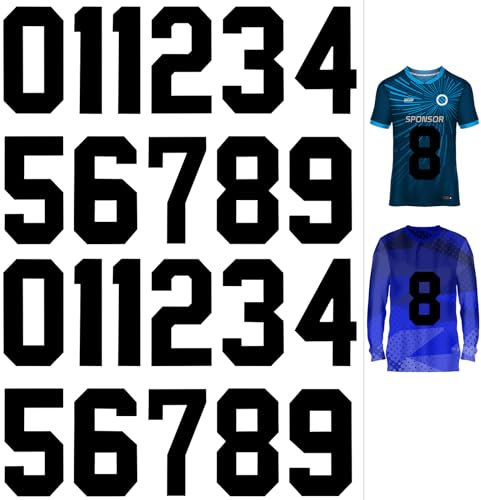 22 Piezas Números Termoadhesivas para Ropa Planchar 0 al 9 Números de Transferencia de Calor Parches Ropa Termoadhesivos Grandes Uniforme del Equipo Camiseta Fútbol Baloncesto (Negro, 8 Pulgadas)