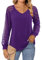 Beluring Blouse for Women Casual V Neck Tshirt Lace Long Sleeve T-Shirts Purple Size 18 20
