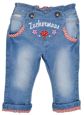 Bondi Trachtenjeans ´Zuckermaus´, Blue Denim 92 Tracht Baby Mädchen Artikel-Nr.86854