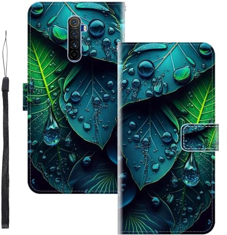WUACYEAMING Funda para Realme X2 Pro/Reno Ace,con Soporte/Ranura de Tarjeta Cubierta Premium Magnético Suporte TPU Protectora Fundas PU Cuero Flip Multifuncional Hojas