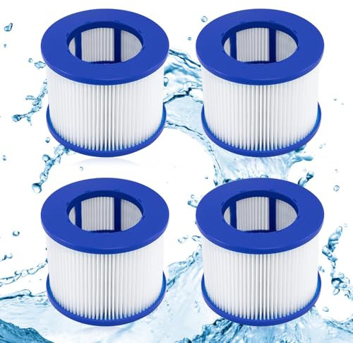 mizikuu 4 Stück Filterkartusche für MSPA Whirlpool, 80 x 104 mm Ersatz Filter aufblasbares Spa Clever Spa Filter Kompatibel Bestway VI SaluSpa,Lay-Z-Spa 90352E für Whirlpool mspa