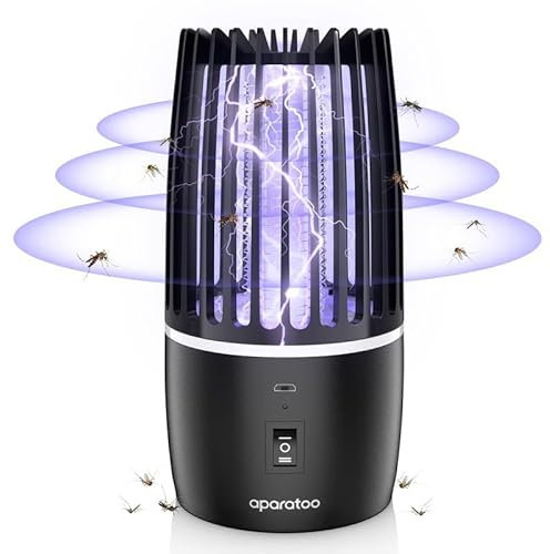 Lámpara Antimosquitos Eléctrico, 2 en 1 Mata Mosquitos Electrico, USB Recargable UV Mosquito Lámpara Trampa para Insectos, Moscas, Polillas, para Interiores y Exteriores