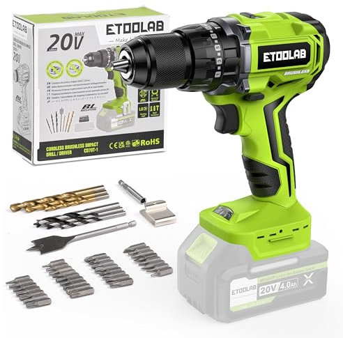 Akkuschrauber, ETOOLAB Akku-Bohrschrauber für Makita 18 V, 70Nm [Professionell] Akku Schlagbohrschrauber Set 42pcs, 3-in-1 Akkuschrauber/Bohrschrauber/Schlagbohrschrauber, 18V