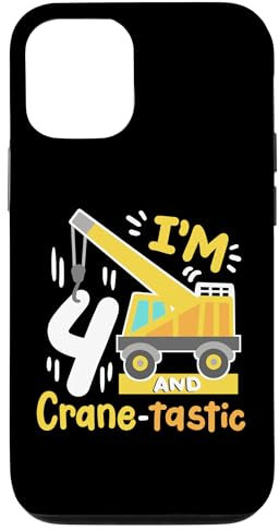 Hülle für iPhone 15 4. Baugeburtstagsparty für Kinder, I'm 4 Crane Digger Boys