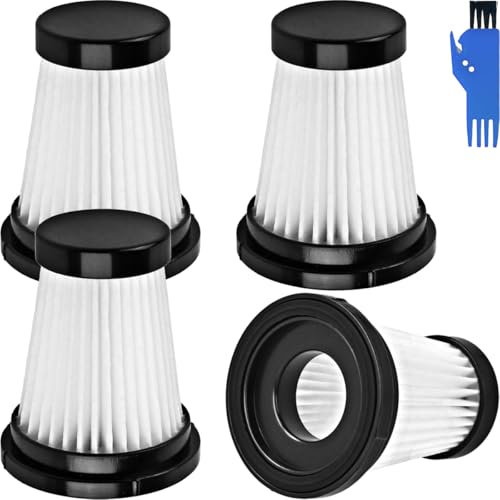 EATBALE HEPA Filter Ersatzteile Zubehörset für Moosoo K12 K13 K12 Pro, für Genius Invictus One 1.0 X7 / 2.0 kabelloser Haushaltsreinigung Akku-Staubsauger, 4 Filter, 1 Reinigungsbürste (4 Stück)