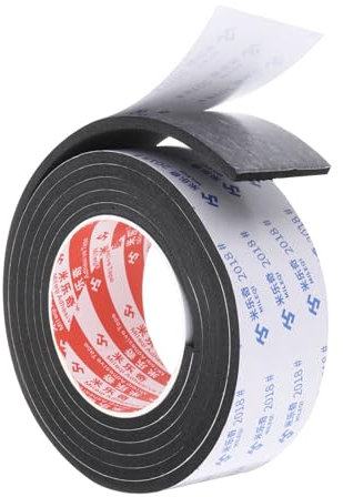 PATIKIL 2m Dichtungsband Selbstklebend, 50mm(B) x 5mm(D) Dichtband für Fenster Türen, Schaumstoff Klebeband 1 Rolle, Schwarz