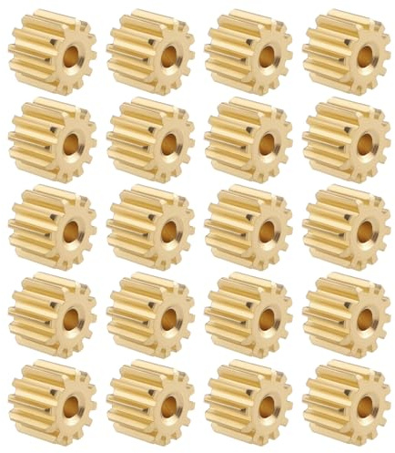 The Lord of the Tools 20 Stück Motorzahnräder mit 12 Zähnen 0,5 Modul Messingzahnräder Öffnung 1,95 Mm Außendurchmesser 7 Mm Dicke 5 Mm für 2 Mm Motorwelle RC-Automodell DIY-Roboter