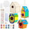 kayqbonke Vogelhaus Bausatz für Kinder - 4 Stück zum Bemalen und Bauen, DIY Holz Vogelhäuschen, Selber Bauen Geschenke für Mädchen, Jungen