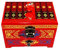 NTALJC Boîte à bijoux rétro laquée peinte à la main avec œuvres d'art, meubles orientaux chinois manuels et bois à trois couches (rouge)