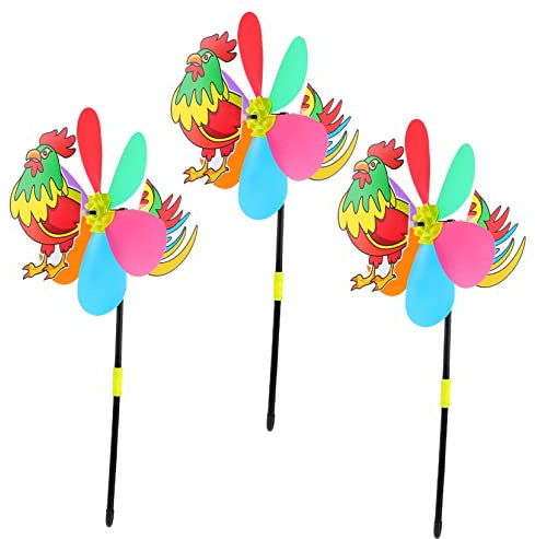 DRESSOOS 3stücke Teiliges Garten Windspiel Junge Mädchen Windrad Für Garten Terrasse Balkon Bunte Dekorative Pinwheel Spielzeuge Aus Langlebigem Kunststoff