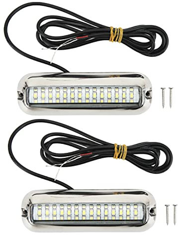 Haofy Marine-LED-Leuchten, Leistungsstarke 42 LEDs, wasserdichte Unterwasser-Bootsleuchte, 10–30 V DC, Ablassstopfenbeleuchtung für Yachten und Boote, Schimmernde Blaue Beleuchtung