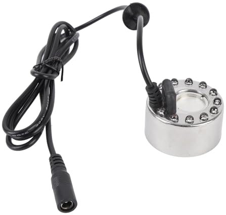 Fockety Nebelmaschine, Mini-Nebelmaschine mit 12 LED-Farbwechsellichtern, Nebelmaschine für Wasserbrunnen und Teiche, Zerstäuber, Luftbefeuchter für Partydekorationen und Steingärten