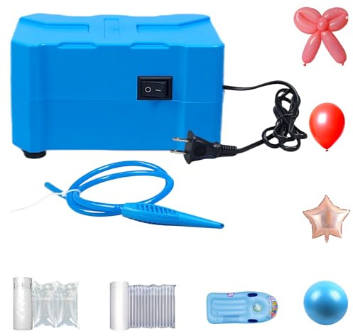 Hijelyn Electric Air Pump for Inflatables Air Pillows and Bubble Cushioning Wrap, Small Balloon Blower Machine with 39'' Long Inflation HoseInflator Air Pump for Pool Floates Yoga Ball, Low Noise